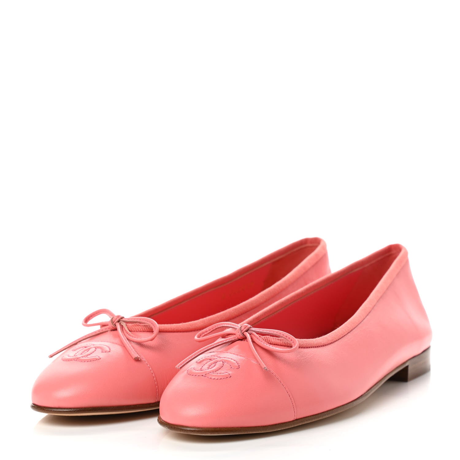 Chanel Goatskin Cap Toe CC Ballerina Flats 41 Pink 3 of 8
