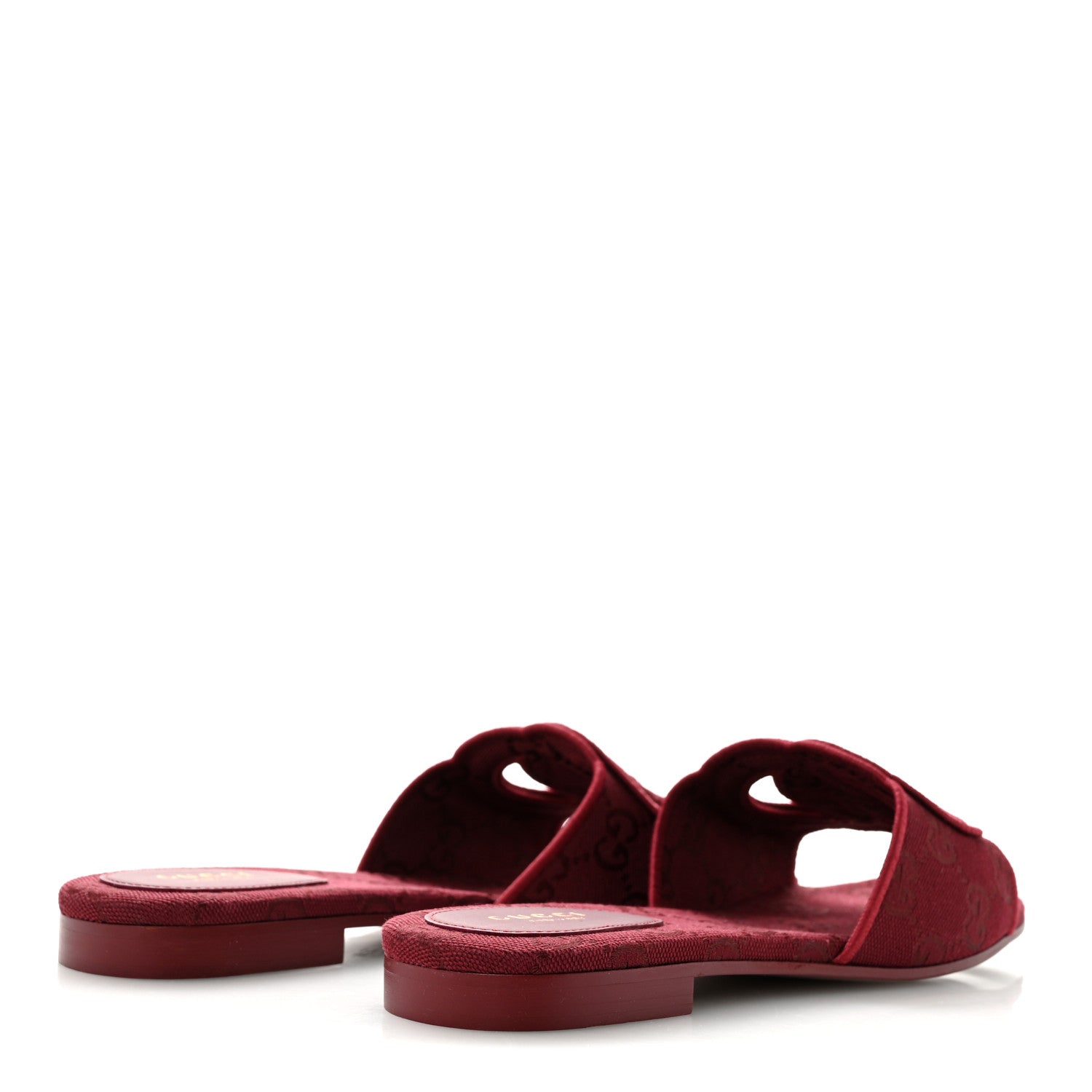 Gucci GG Canvas Interlocking G Cut Out Slide Sandals 37.5 Rosso Ancora 5 of 9