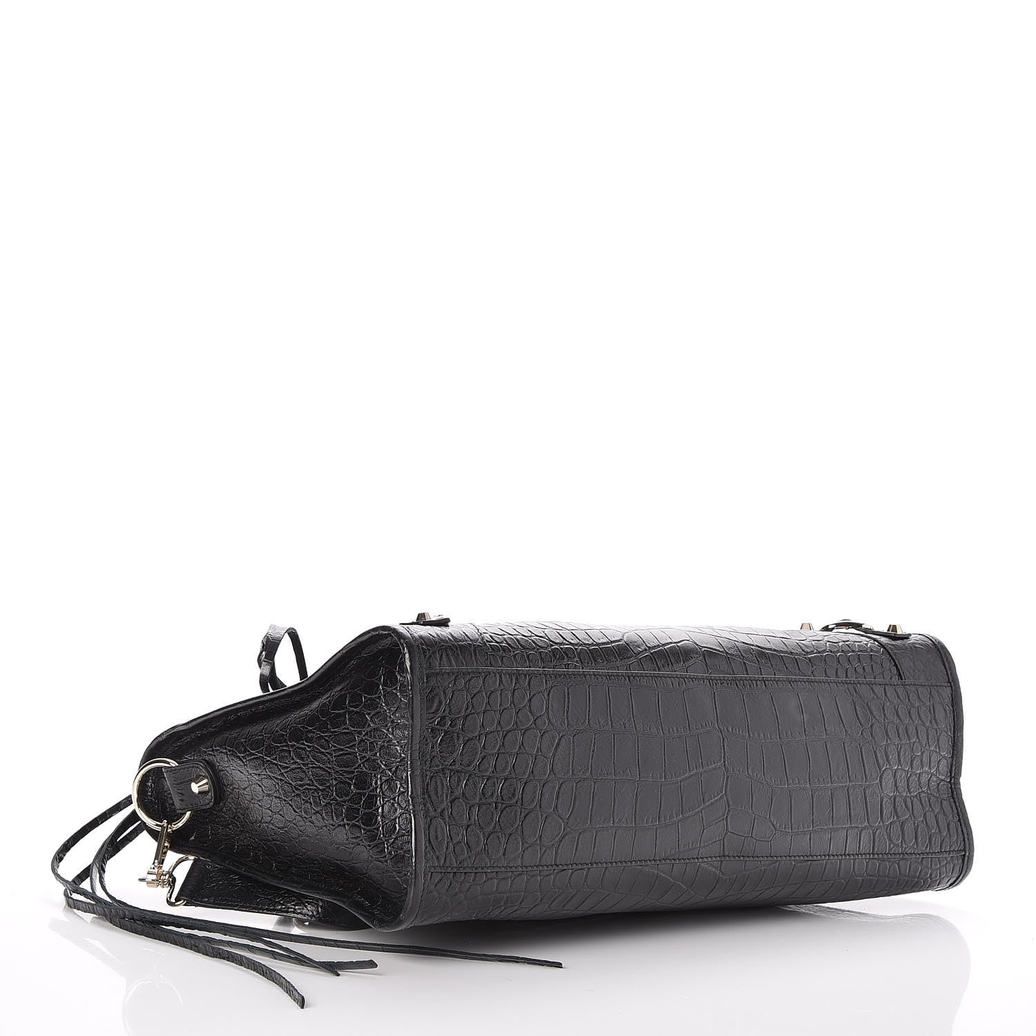 Balenciaga Calfskin Crocodile Embossed Classic Hardware City Black 4 of 7