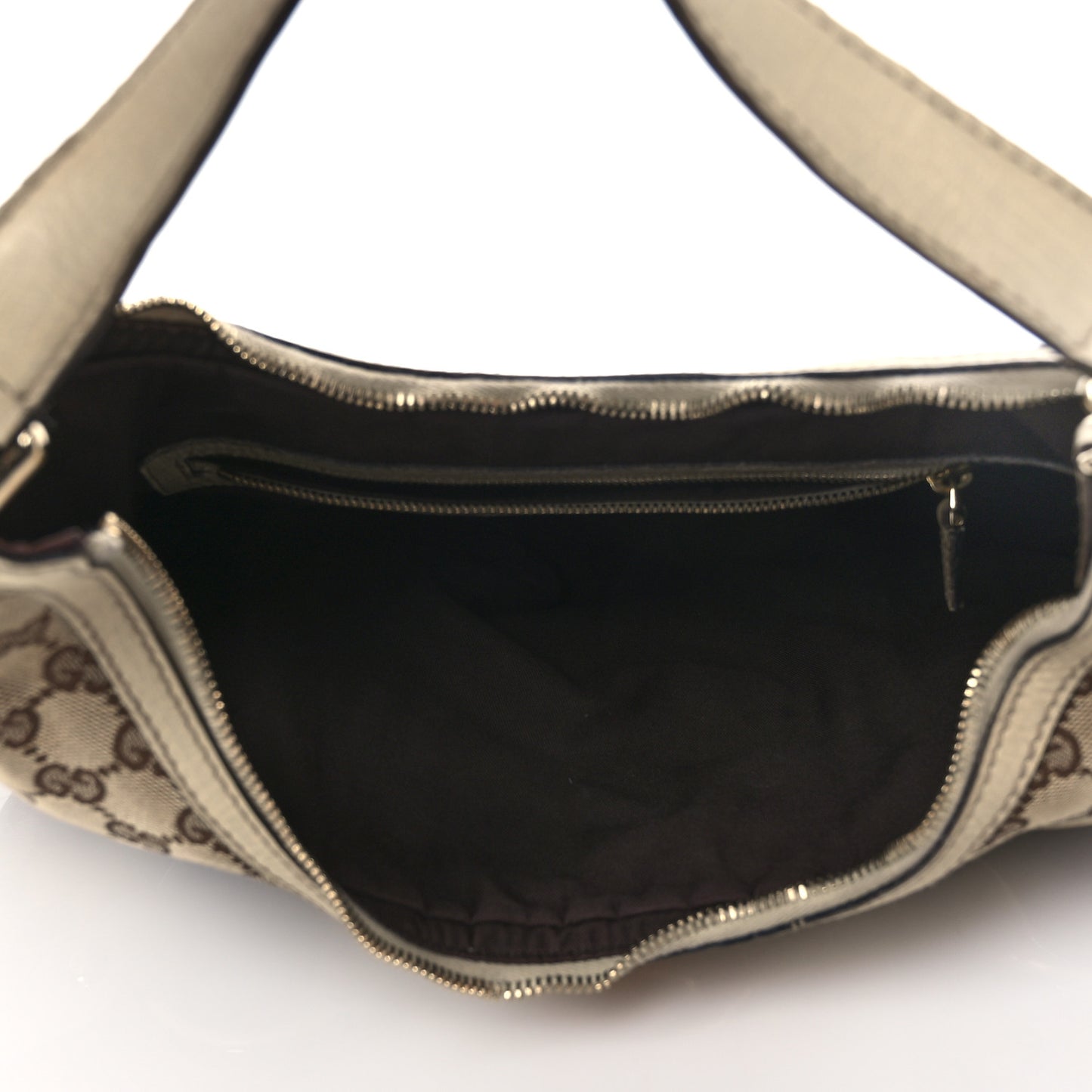 Monogram Large Horsebit Web Shoulder Bag White