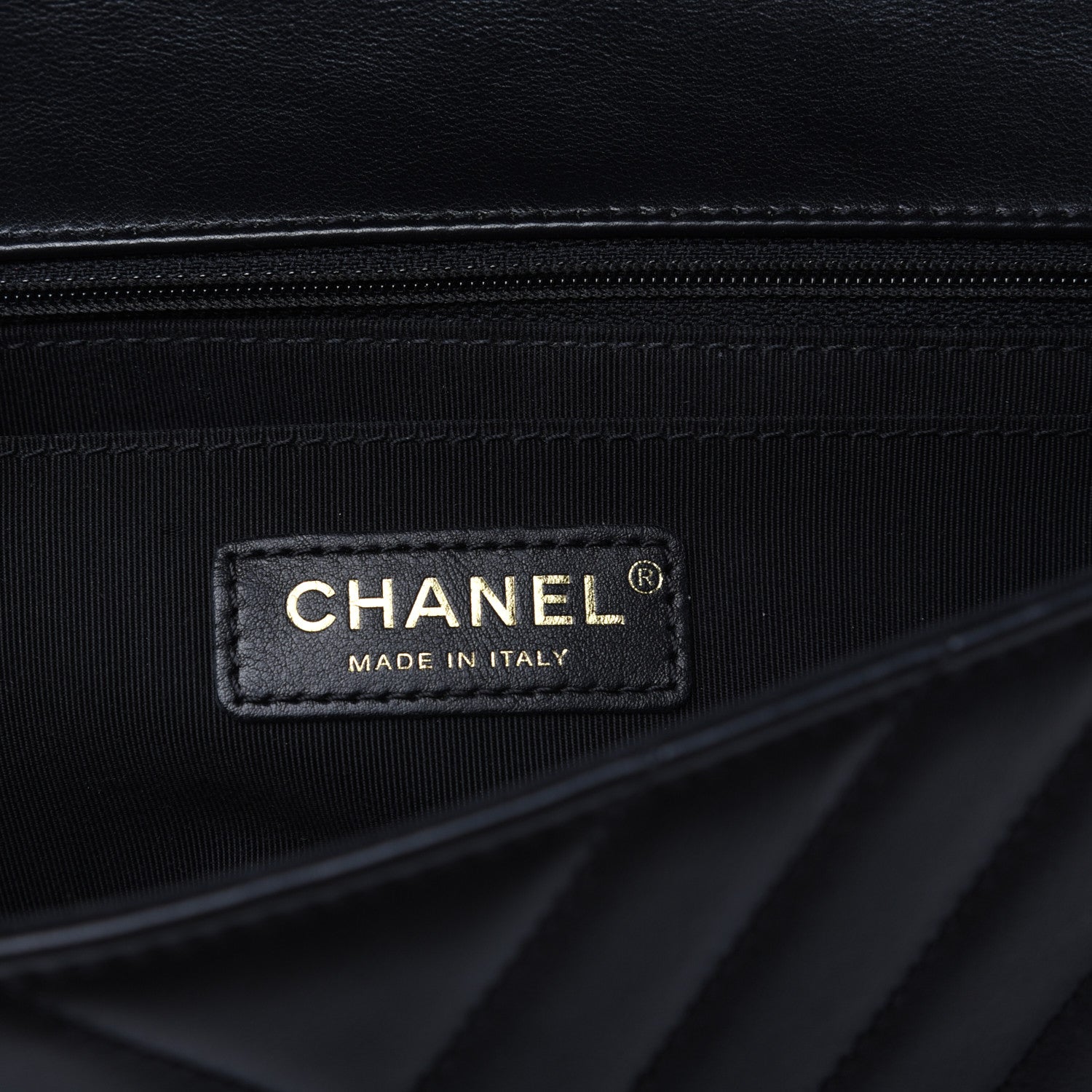 Chanel Calfskin Chevron Quilted Medium Statement Flap Black 8 of 17