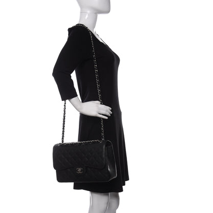 Chanel Caviar Quilted Jumbo Double Flap Black 2 of 11