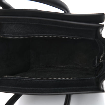 Celine Drummed Calfskin Nano Luggage Black 5 of 8