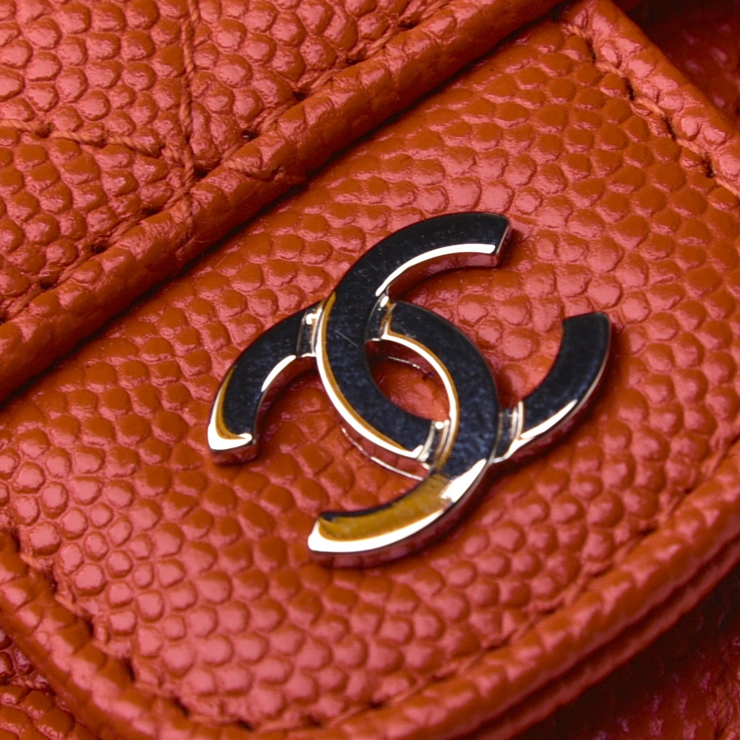 Chanel Caviar Quilted Flap Card Holder Orange 10 of 11