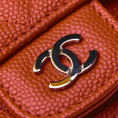 Chanel Caviar Quilted Flap Card Holder Orange 10 of 11