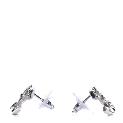 Chanel Baguette Crystal CC Earrings Silver 3 of 4