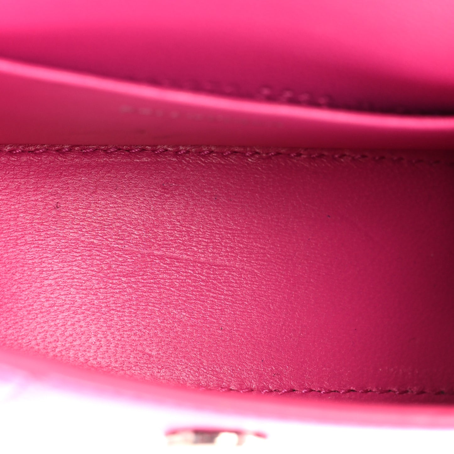 Grained Calfskin Tonal B Hourglass Top Handle Bag Mini Fuchsia