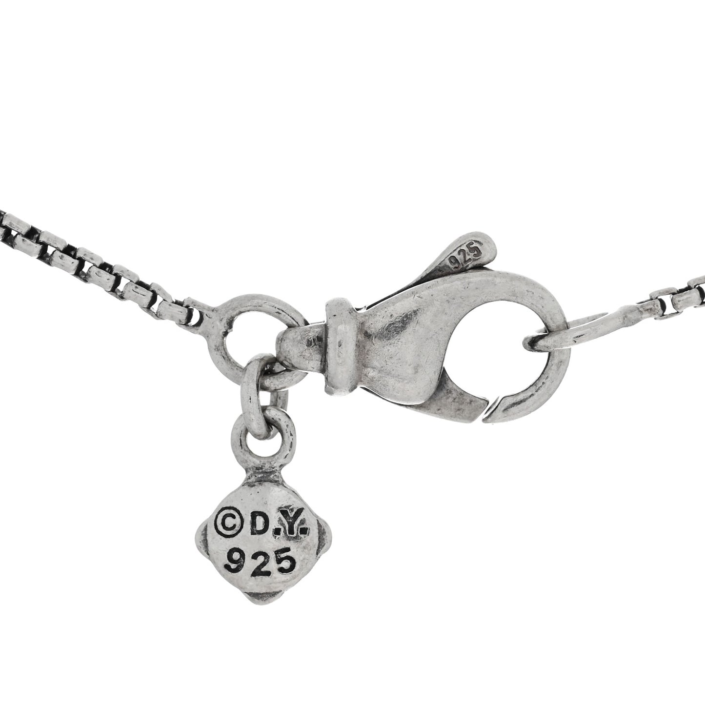 Sterling Silver Blue Topaz 8mm Chatelaine Pendant Necklace