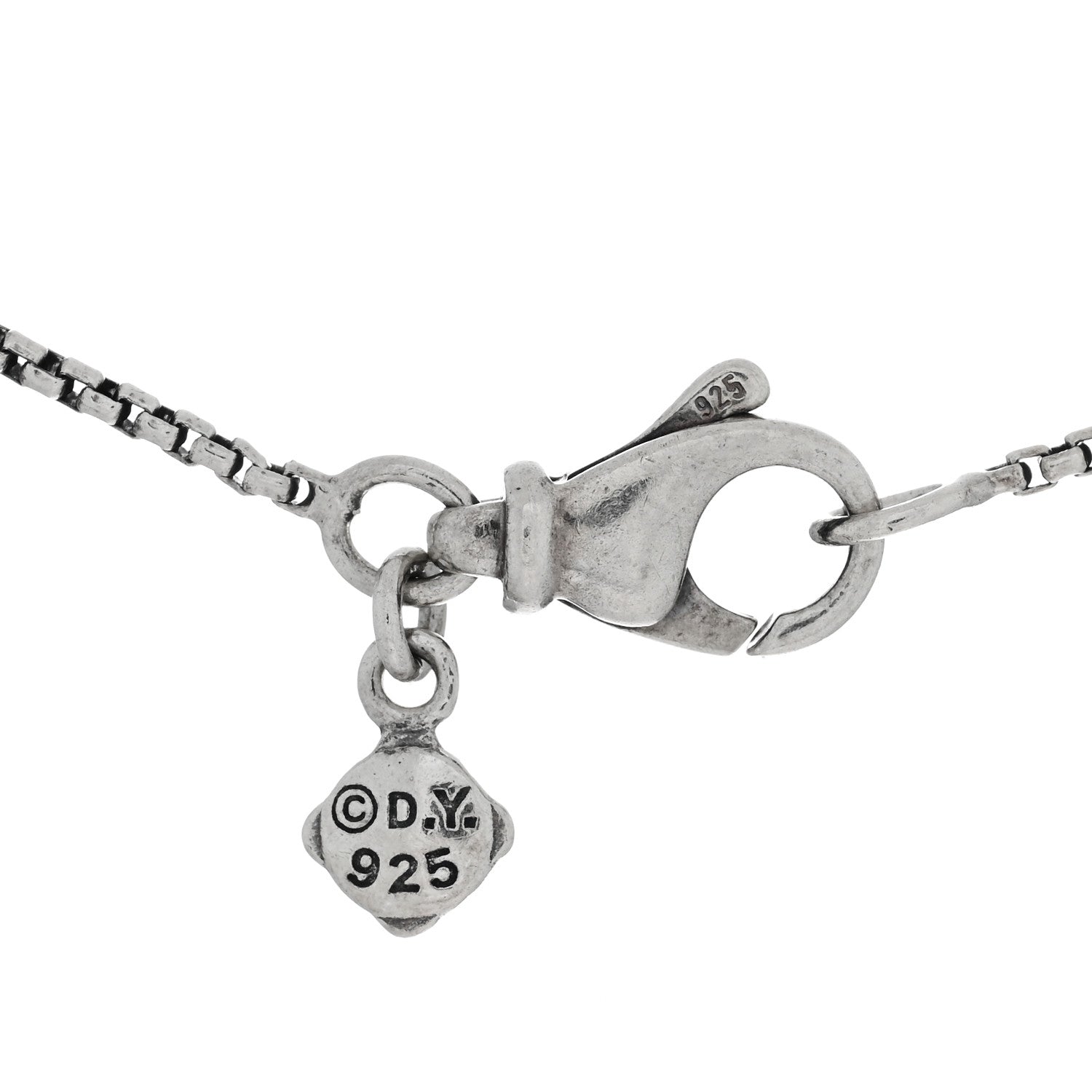 David Yurman Sterling Silver Blue Topaz 8mm Chatelaine Pendant Necklace 4 of 4