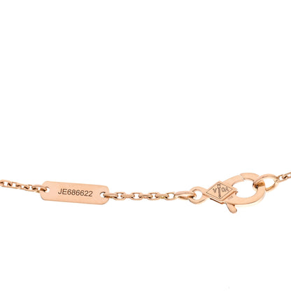Van Cleef & Arpels 18K Rose Gold Diamond Black Onyx Vintage Alhambra Pendant Necklace 5 of 7