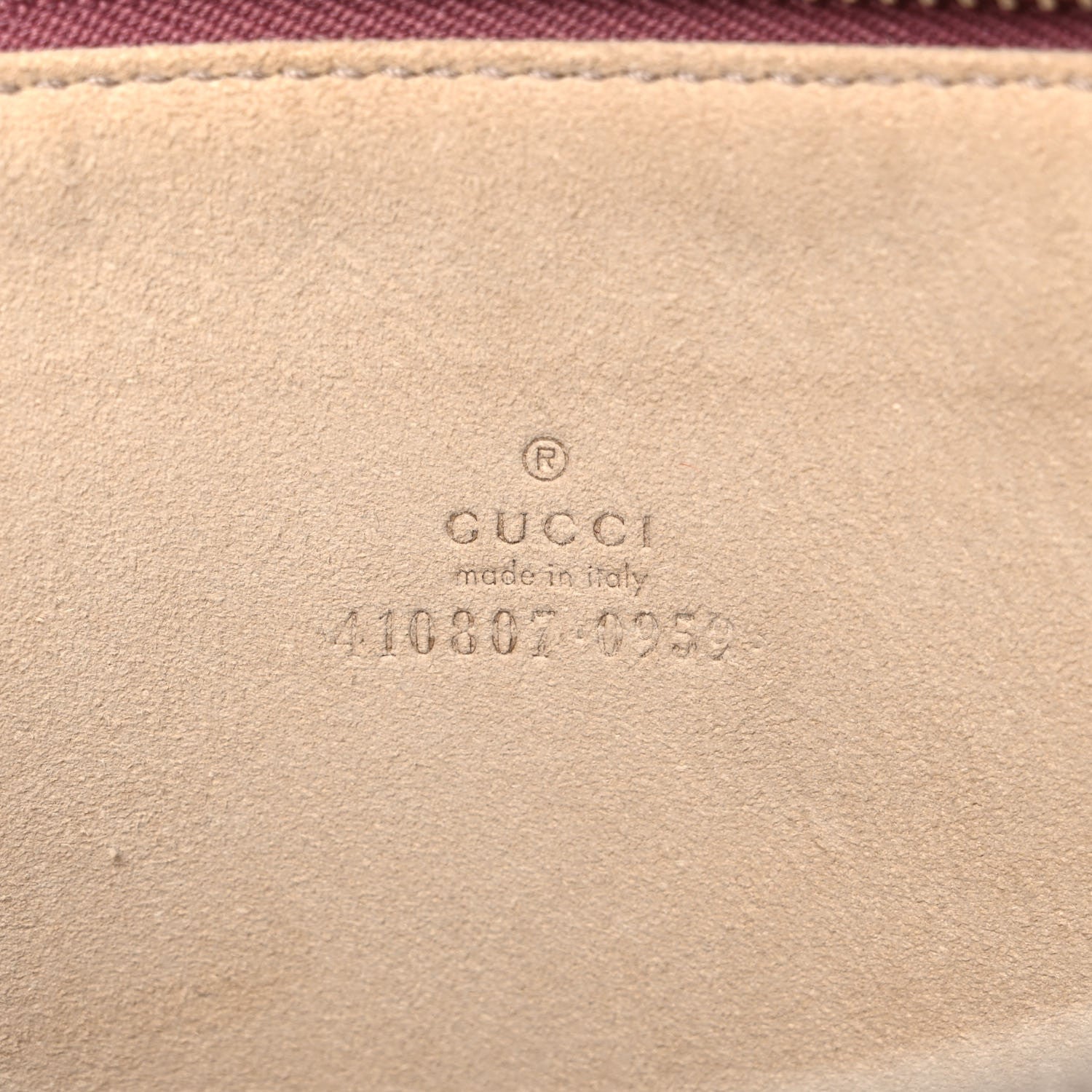 Gucci GG Supreme Monogram Blooms Suede Large Zip Pouch Beige Multicolor Dry Rose 6 of 11