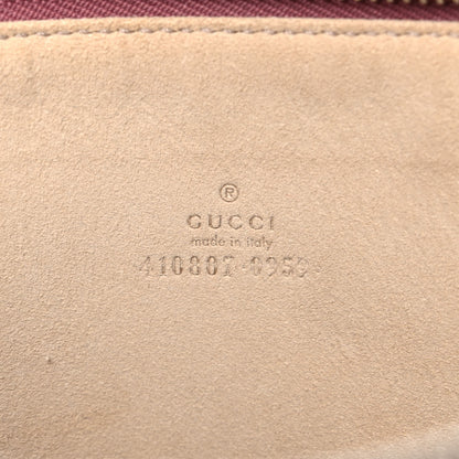 Gucci GG Supreme Monogram Blooms Suede Large Zip Pouch Beige Multicolor Dry Rose 6 of 11