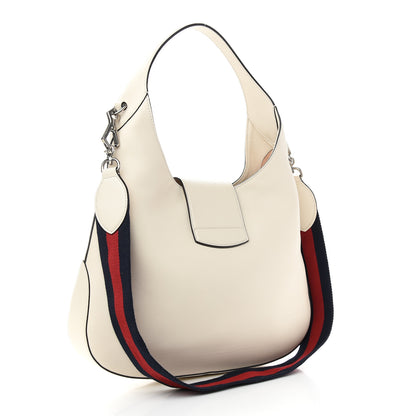Gucci Calfskin Web Stripe Medium Dionysus Hobo White 3 of 10