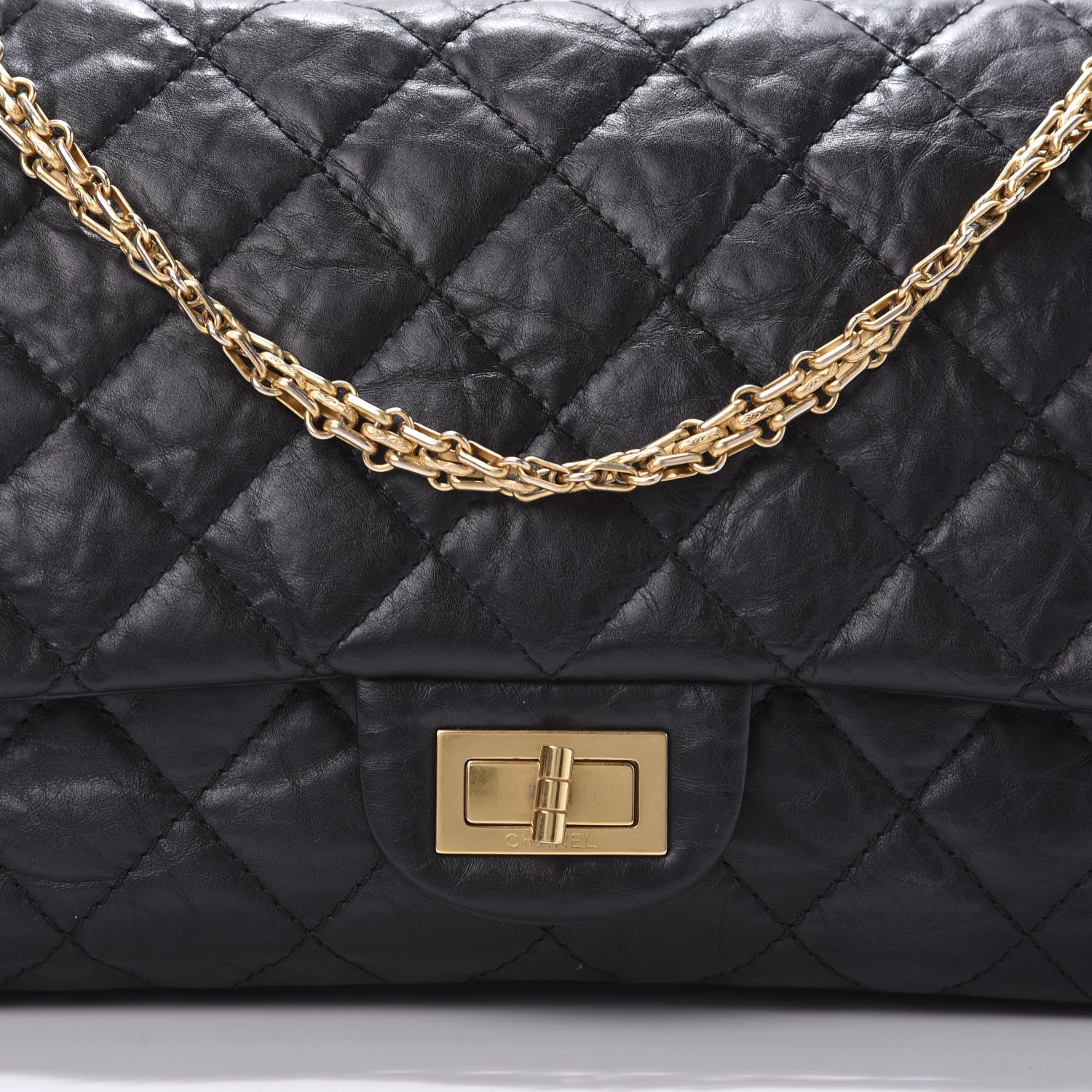 Chanel Crumpled Calfskin Quilted 2.55 Reissue 227 Flap Black 13 of 13