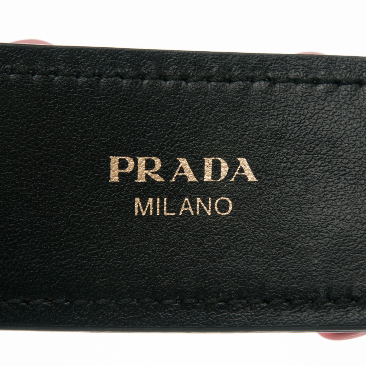 Prada Calfskin Plexiglass Flower Shoulder Strap Black Pink 4 of 6