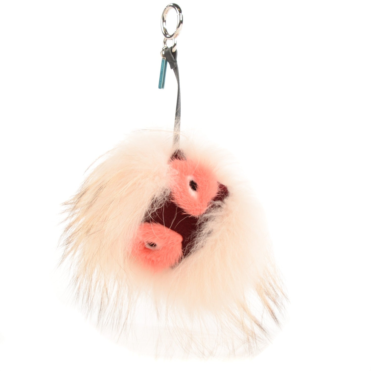 Fendi Fox Mink Rabbit Fur Vitello Flamingo Punchy Monster Bag Bug Charm Flamingo Rosa 1 of 6