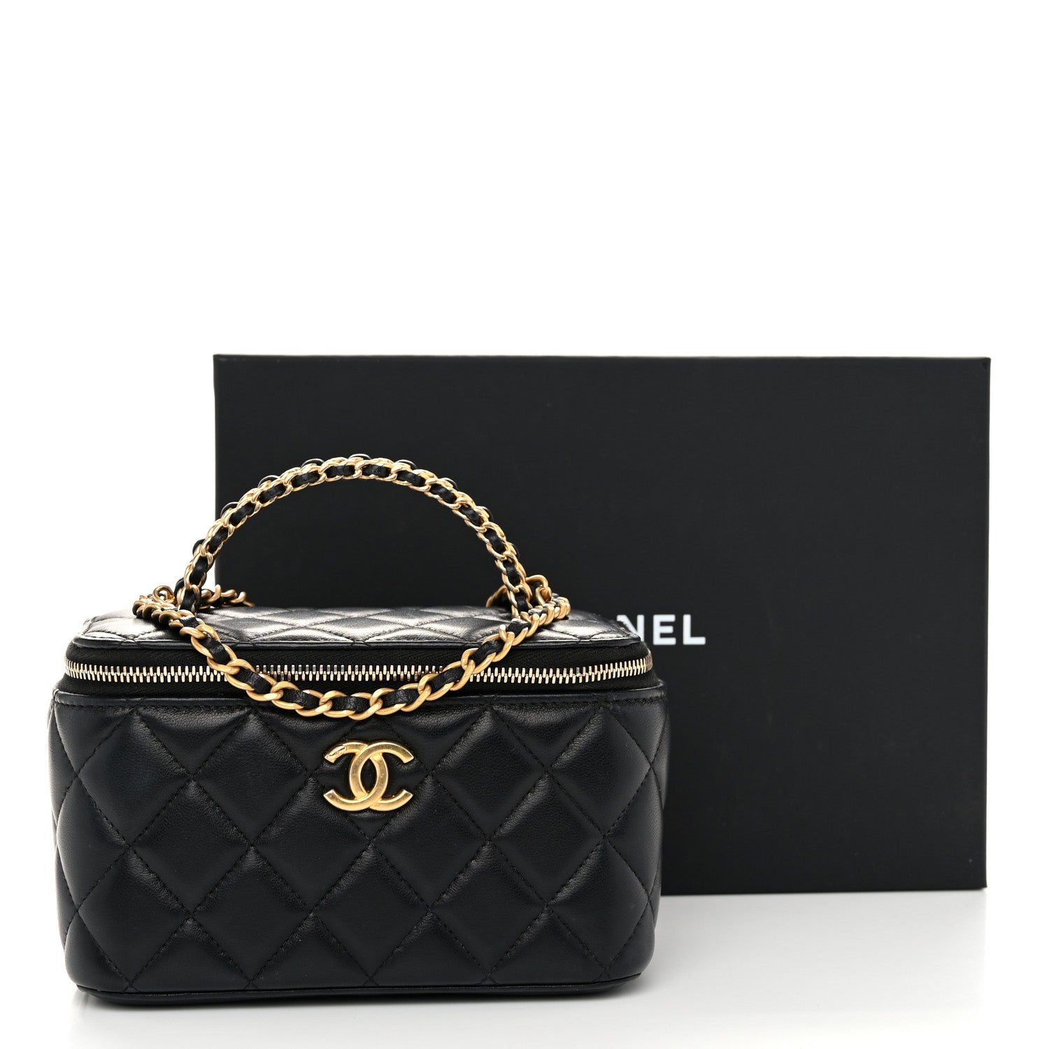 Chanel Lambskin Quilted Pick Me Up Vanity Case Black 11 of 11