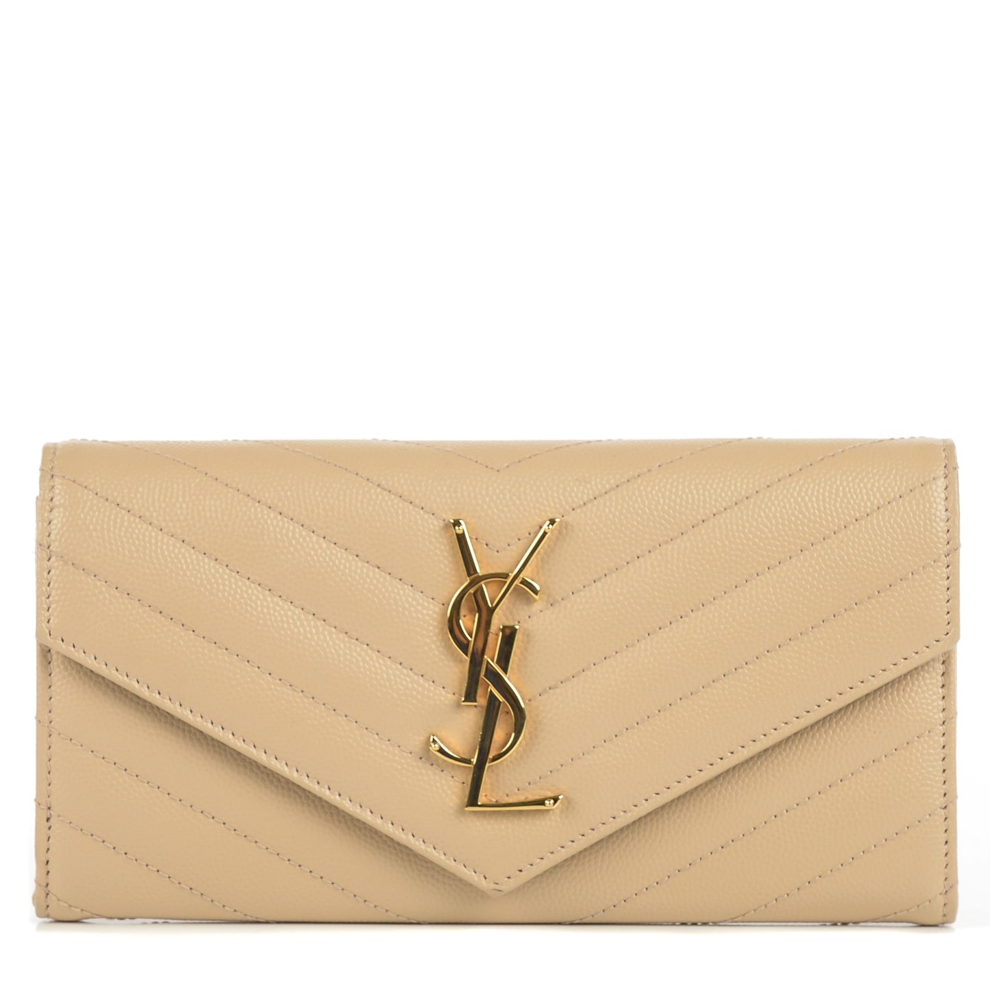 Grain de Poudre Matelasse Chevron Monogram Wallet Powder