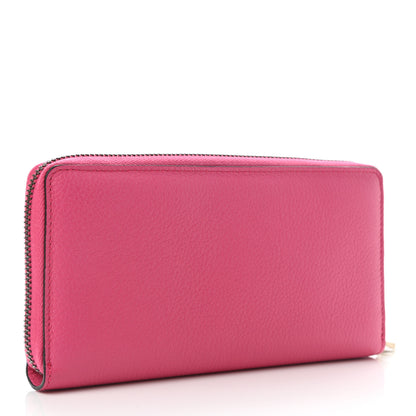 Gucci Grained Calfskin Logo Zip Around Wallet Box Pink Green 3 of 8