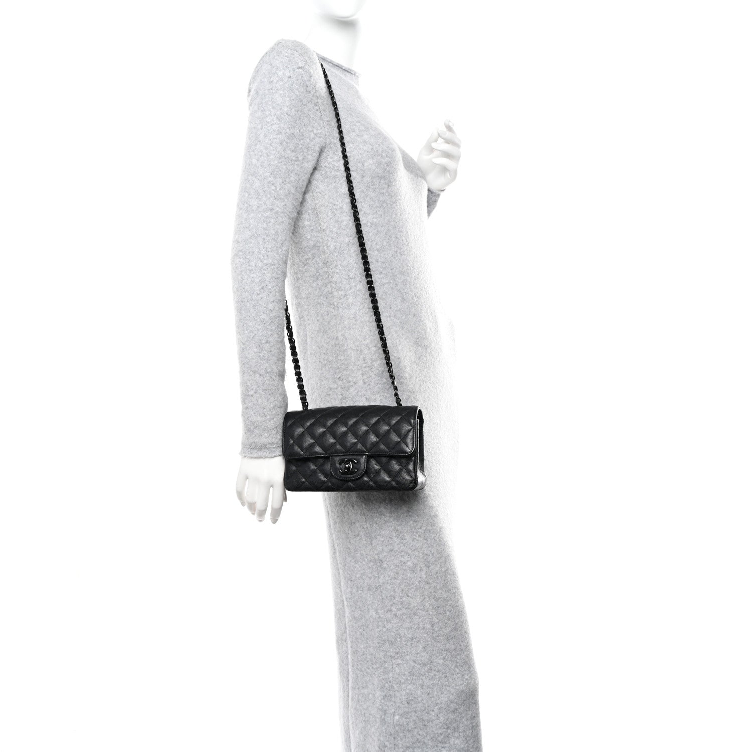 Chanel Crumpled Calfskin Quilted Mini Rectangular Flap So Black 2 of 10