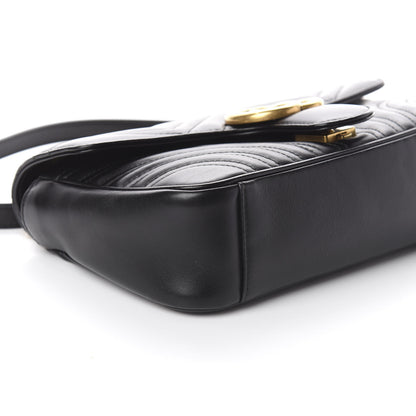 Gucci Calfskin Matelasse Small GG Marmont Shoulder Bag Black 4 of 7