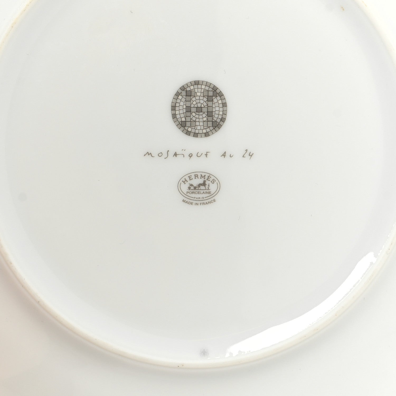Hermes Porcelain Mosaique au 24 Platine Dessert Plate 8.3 5 of 6