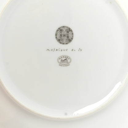 Hermes Porcelain Mosaique au 24 Platine Dessert Plate 8.3 5 of 6