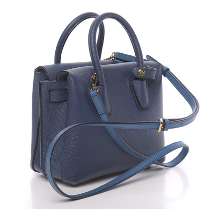 MCM Grained Calfskin Mini Milla Tote Navy 3 of 14