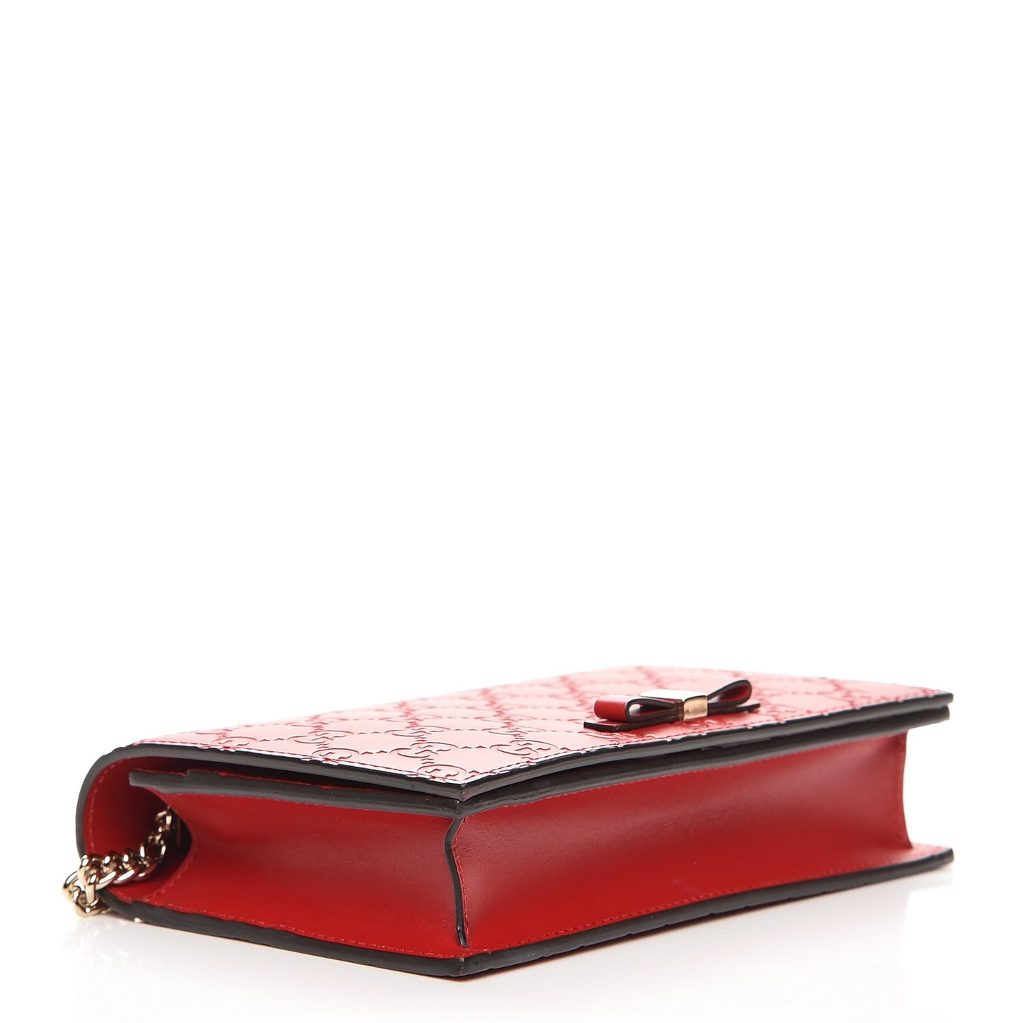 Guccissima Signature Bowy Chain Wallet Hibiscus Red