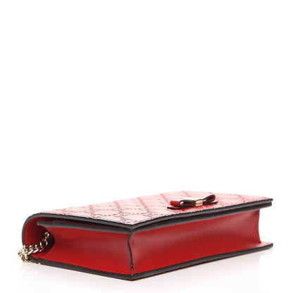 Gucci Guccissima Signature Bowy Chain Wallet Hibiscus Red 3 of 6