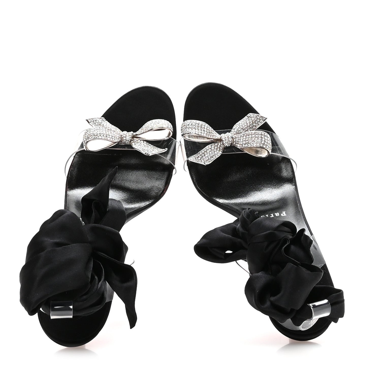 Satin Crystal PVC Astrinodo 100 Sandals 39.5 Black