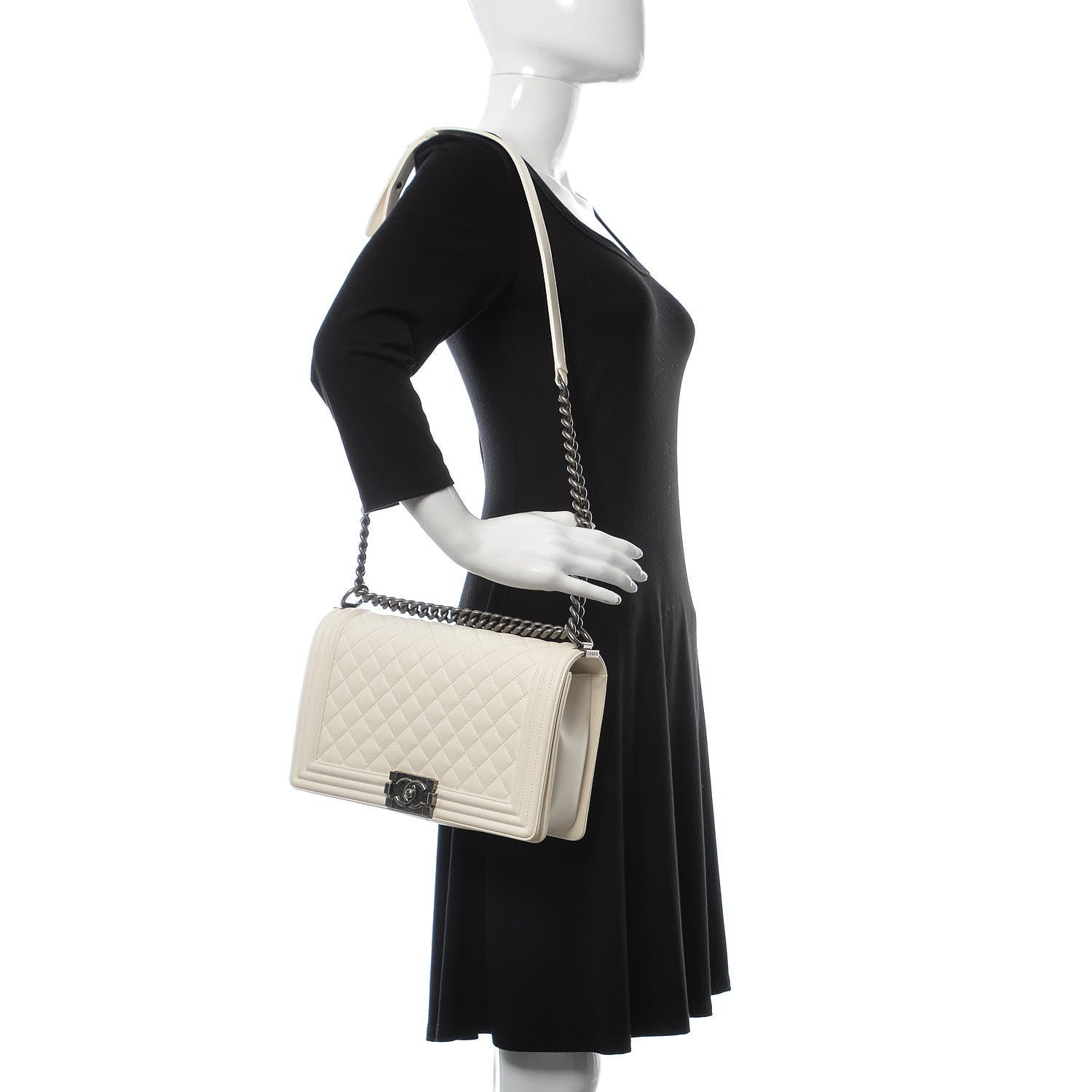 Chanel Lambskin Quilted New Medium Boy Flap White 2 of 10