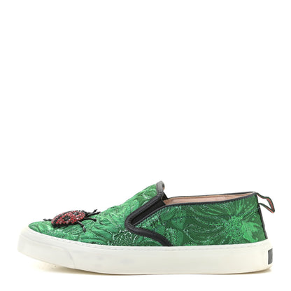 Gucci Brocade Ladybug Embroidered Slip On Sneakers 36.5 1 of 13