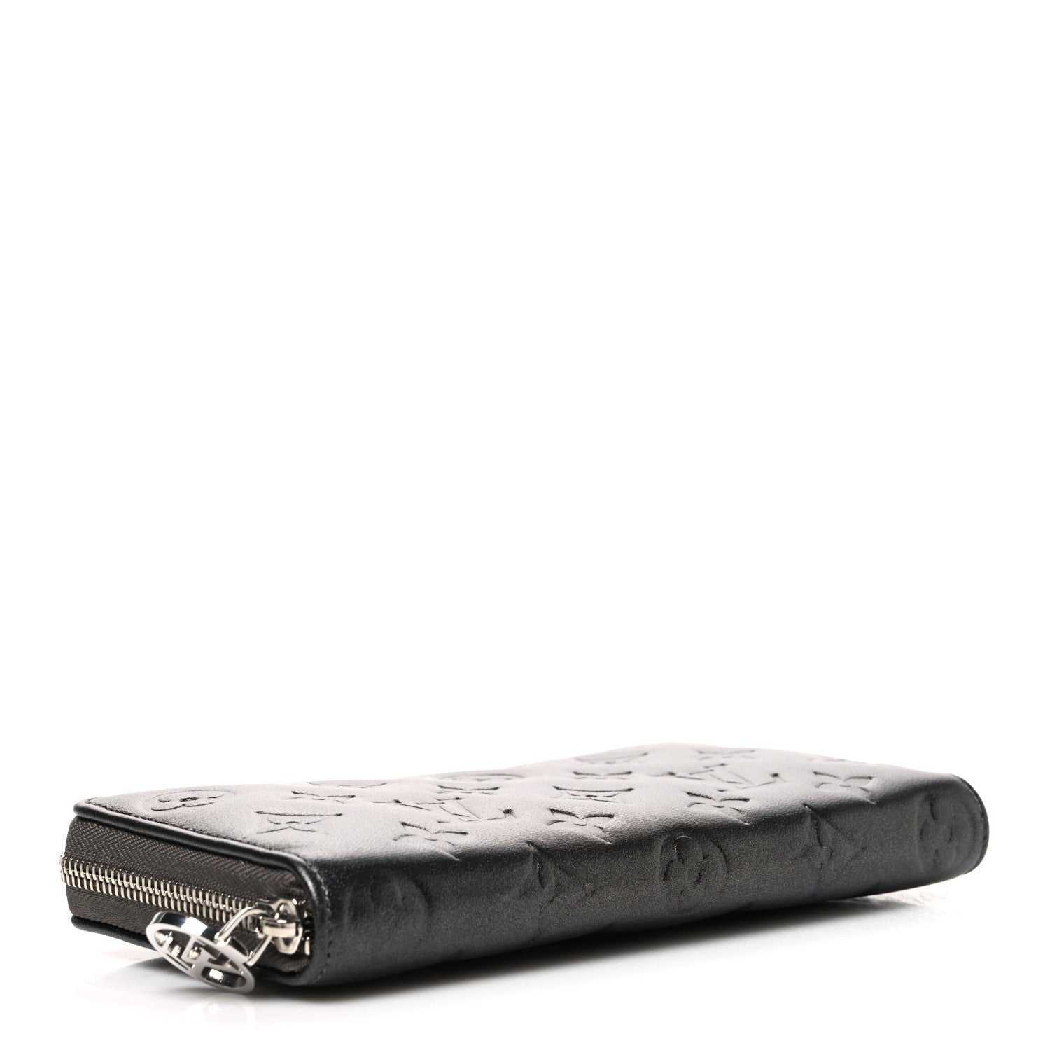 Louis Vuitton Lambskin Embossed Monogram Coussin Zippy Wallet Anthracite 4 of 6