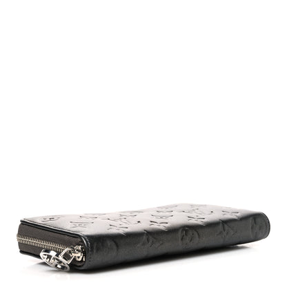 Louis Vuitton Lambskin Embossed Monogram Coussin Zippy Wallet Anthracite 4 of 6