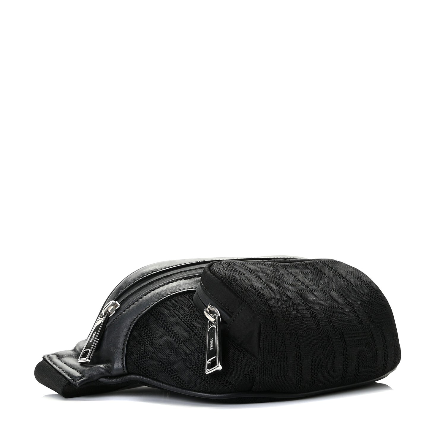 Neoprene Mesh Vitello Grace FF Pocket Belt Bag Black