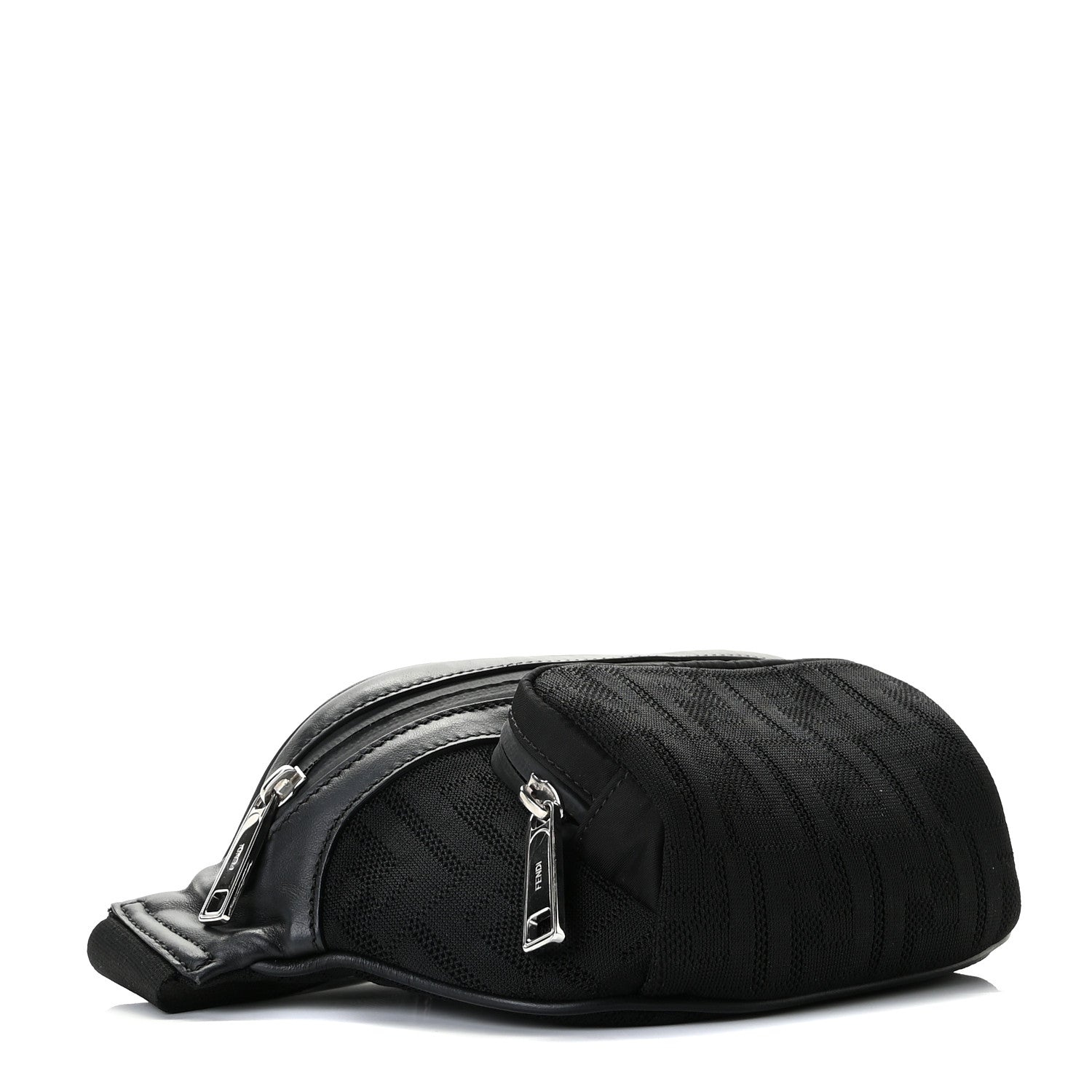 Fendi Neoprene Mesh Vitello Grace FF Pocket Belt Bag Black 4 of 12