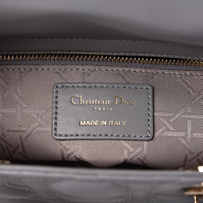Christian Dior Lambskin Cannage Small Lucky Badges My Lady Dior Grey 8 of 10