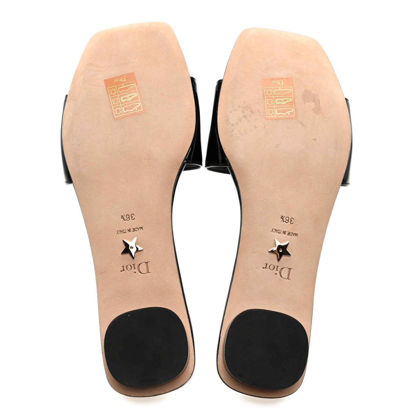 Patent C'est Dior Slide Sandals 36.5 Black
