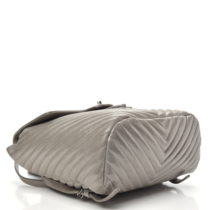 Chanel Metallic Calfskin Chevron Quilted Urban Spirit Backpack Silver 3 of 14