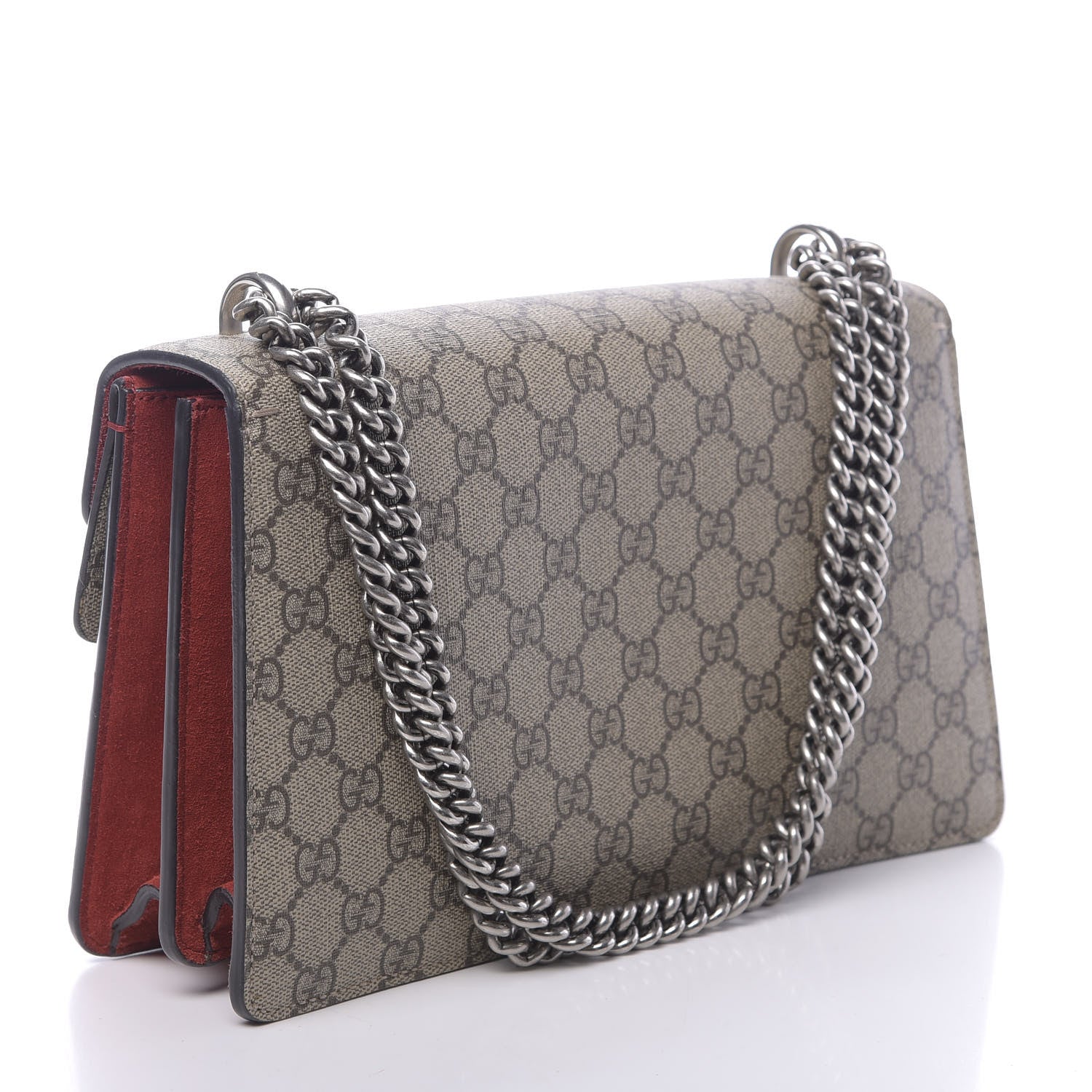 Gucci GG Supreme Monogram Small Dionysus Shoulder Bag Red 3 of 13