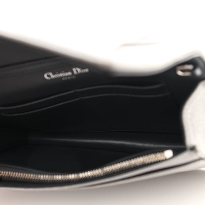 Christian Dior Metallic Grained Calfskin Diorama Wallet on Chain Pouch Silver 5 of 11