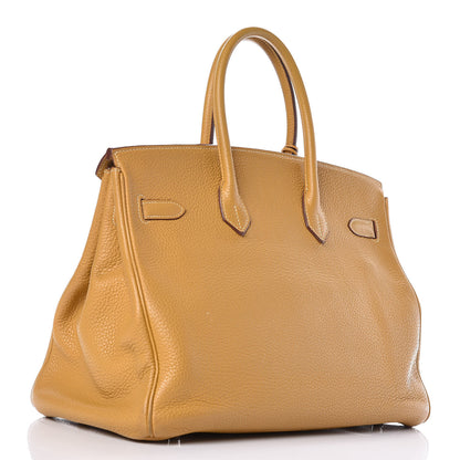 Hermes Taurillon Clemence Birkin 35 Curry 3 of 43