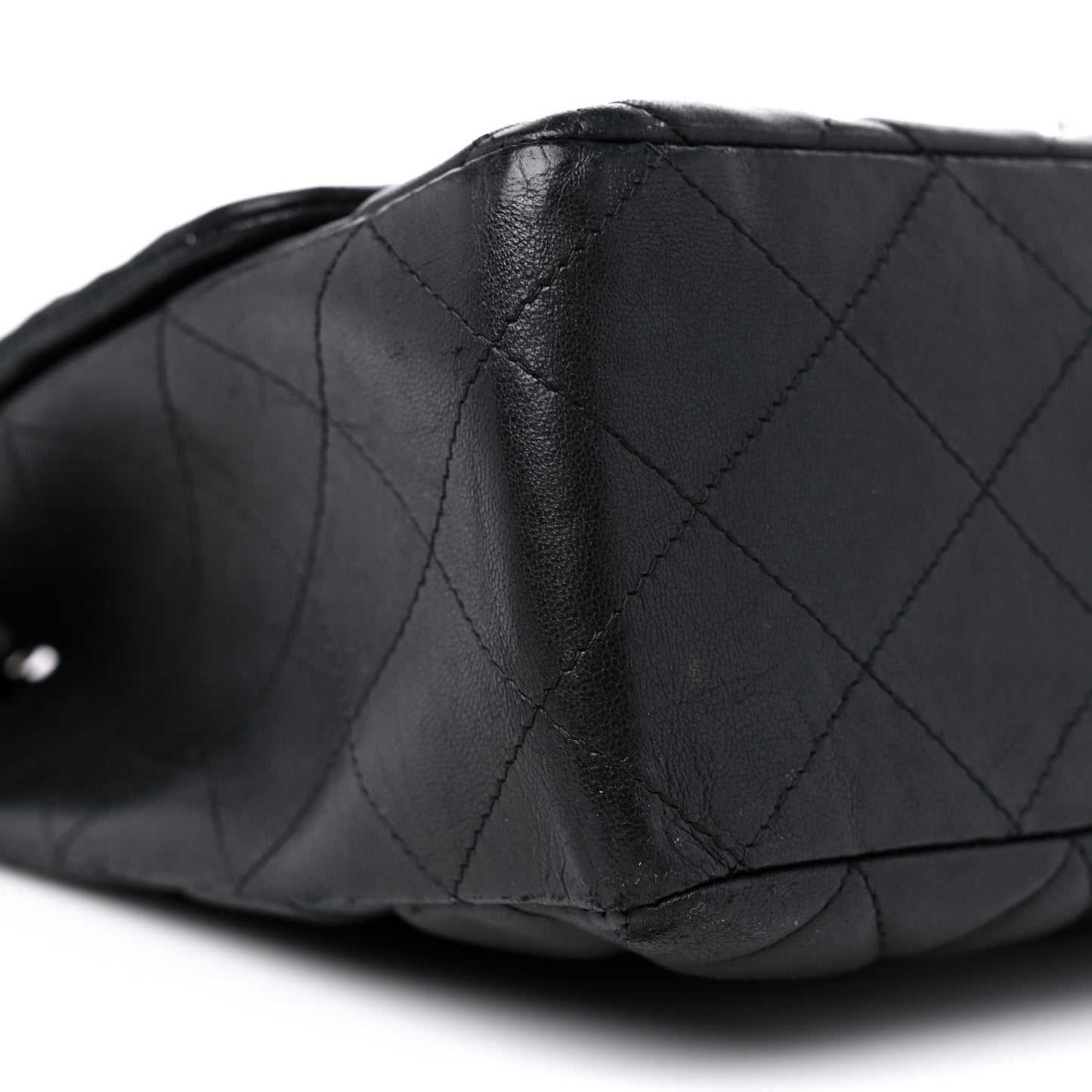 Lambskin Quilted Jumbo Single Flap Black
