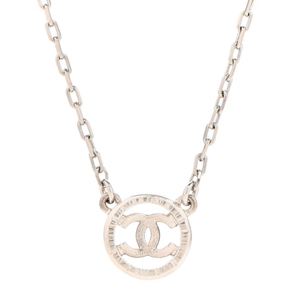 Chanel Crystal CC Chain Short Necklace Silver 4 of 7