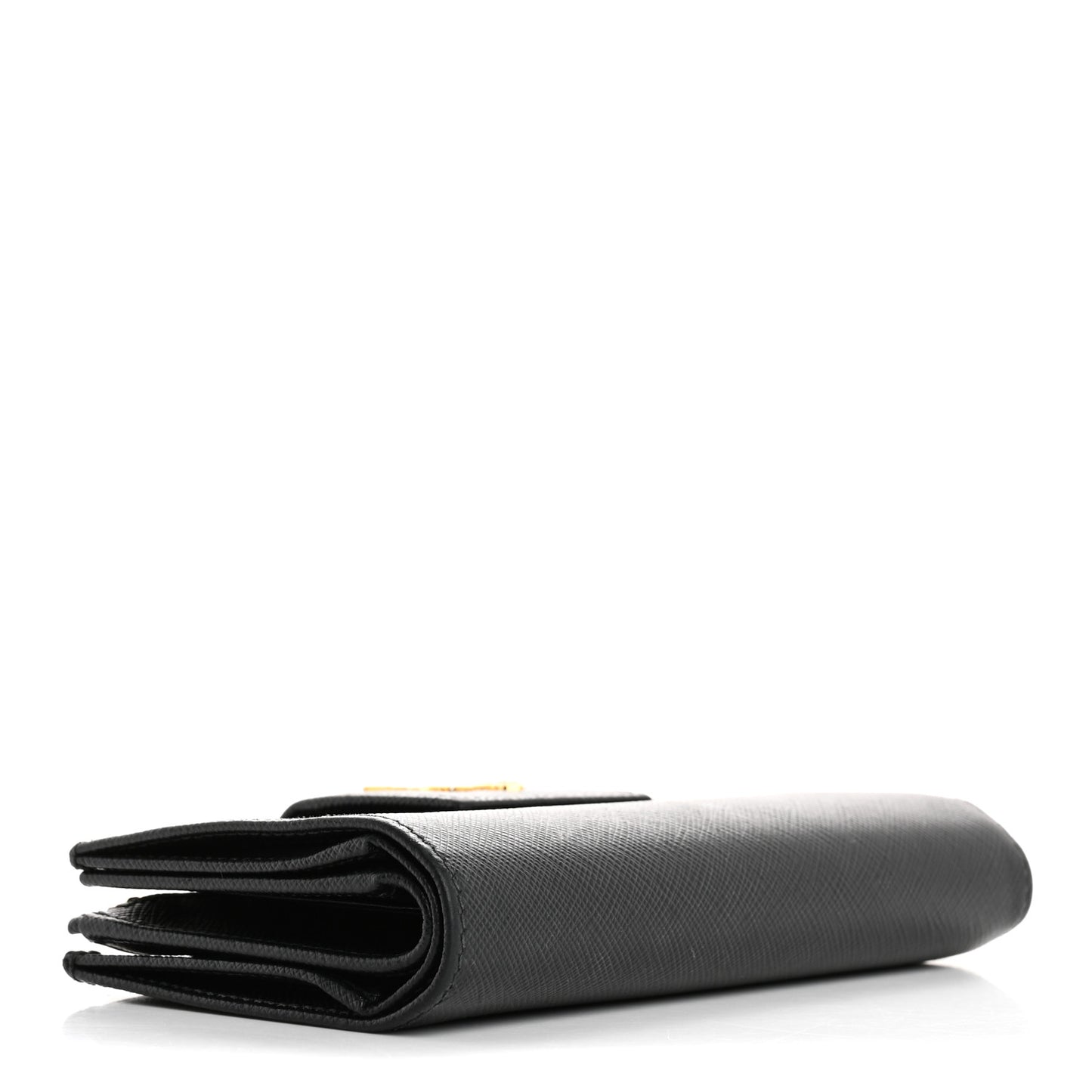 Saffiano Metal Tab Wallet Black