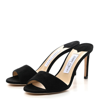 Jimmy Choo Suede Stacey 85 Sandal Pumps 36 Black 3 of 8