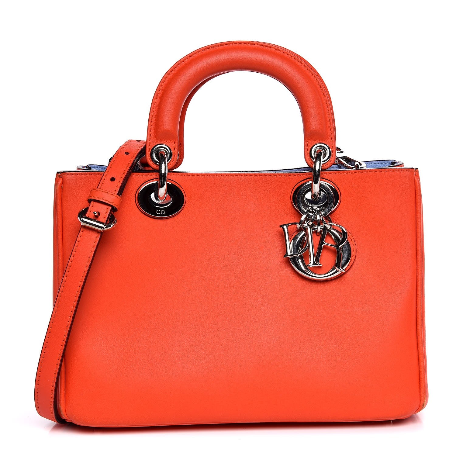 Christian Dior Calfskin Mini Diorissimo Tote Orange 1 of 13