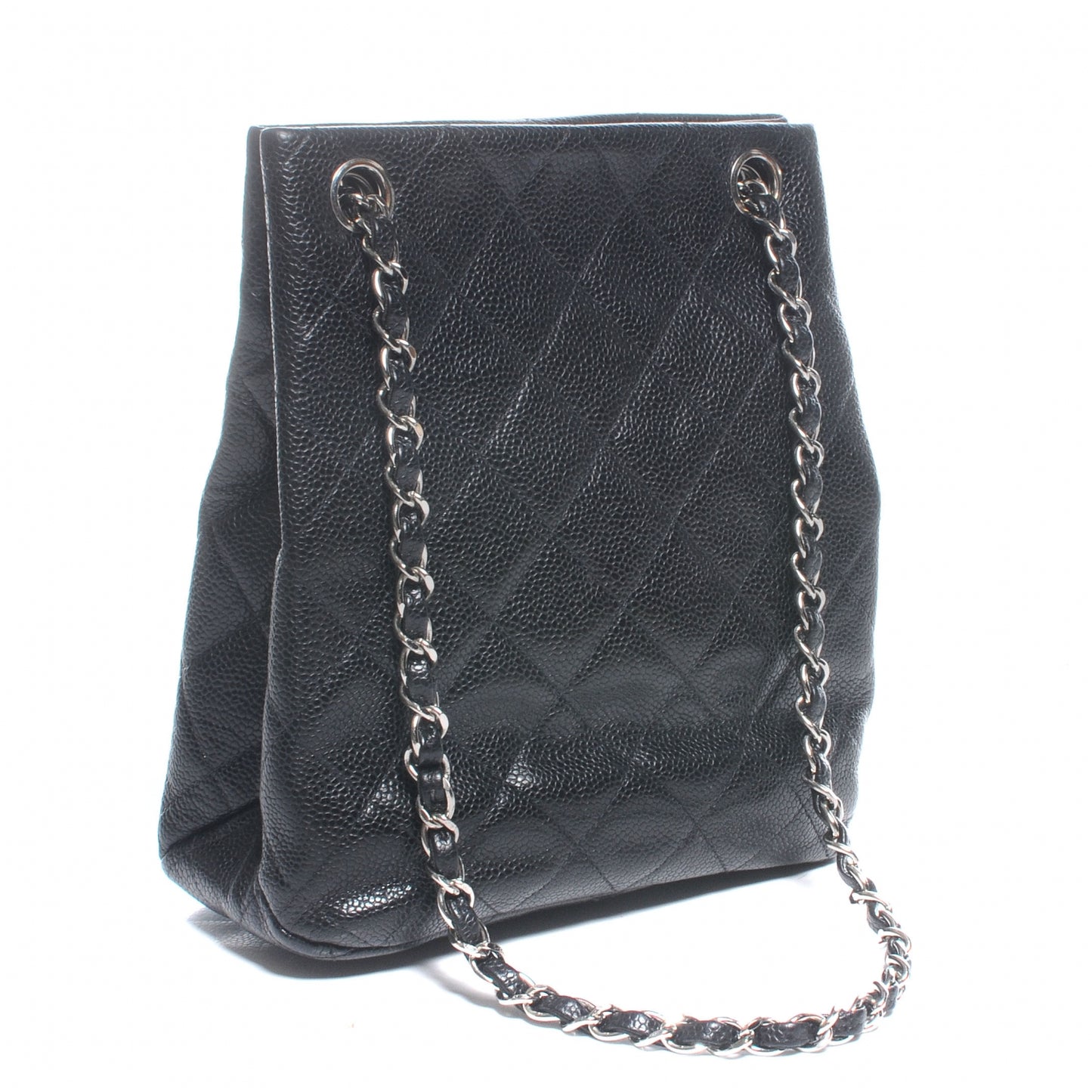 Caviar Quilted Shoulder Bag Black