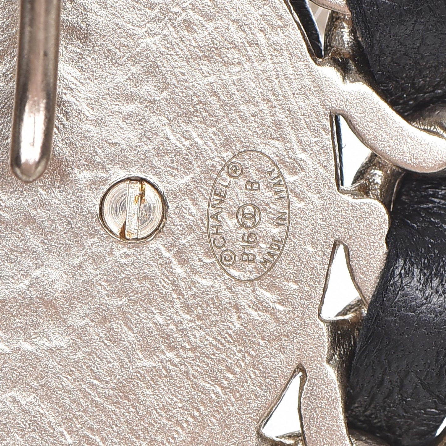 Lambskin Chain CC Fancy Belt 90 Black Gold